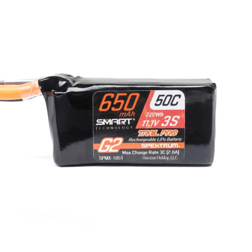 11.1V 650mAh 3S 50C Smart G2 Trail Pro LiPo Battery: IC2 11.1V 650mAh 3S 50C Smart G2 Trail Pro LiPo Battery: IC2