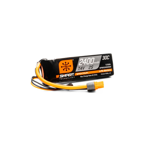 7.4V 2400mAh 2S Smart 30C LiPo Battery: IC3 Connector 7.4V 2400mAh 2S Smart 30C LiPo Battery: IC3 Connector