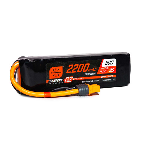 11.1V 2200mAh 3S 50C Smart G2 LiPo Battery: IC3 11.1V 2200mAh 3S 50C Smart G2 LiPo Battery: IC3