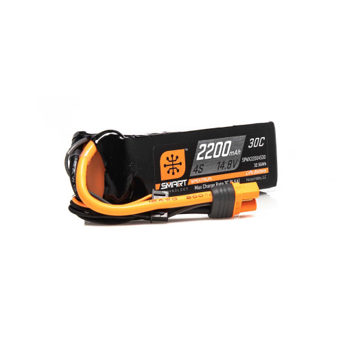 Spektrum 14.8V 2200mAh 4S 30C Smart LiPo Battery: IC3 SPMX22004S30