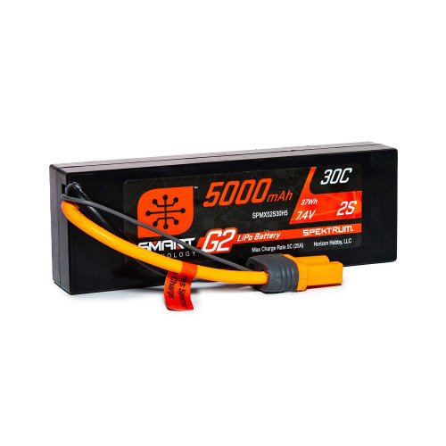 7.4V 5000mAh 2S 30C Smart G2 Hardcase LiPo Battery: IC5 7.4V 5000mAh 2S 30C Smart G2 Hardcase LiPo Battery: IC5
