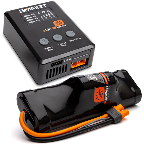 Spektrum Smart Powerstage NiMH Surface Bundle: 3300mAh 8.4V NiMH IC3 & S100 Charger SPMXPSS100