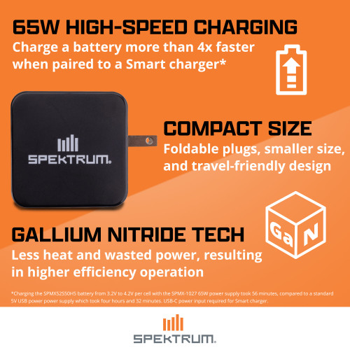 Smart Powerstage Surface Bundle: 810mAh 2S 50C LiPo Battery (IC2) / S100 Charger / 65W Power Supply / Adapter