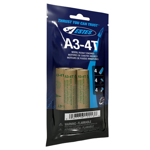 Estes Rockets A3-4T Model Rocket Engines (4pk) EST10013