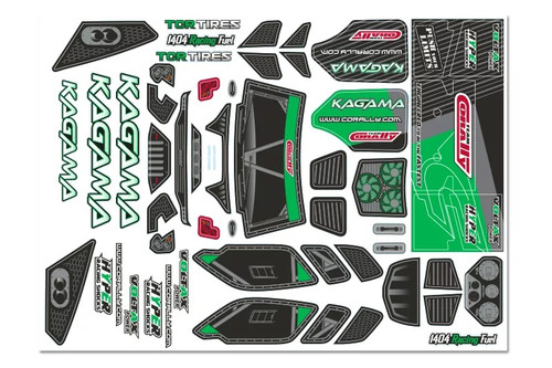 Body Decal Sheet, Kagama XP 6S, Pre-Cut, Green Color, 1pc Body Decal Sheet, Kagama XP 6S, Pre-Cut, Green Color, 1pc