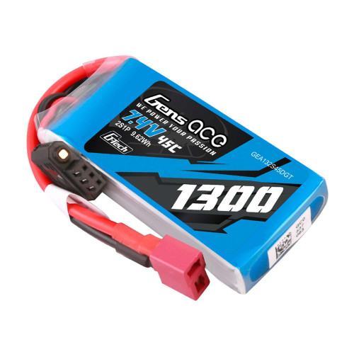 7.4V 1300mAh 2S 25C G-Tech Smart Lipo: Deans