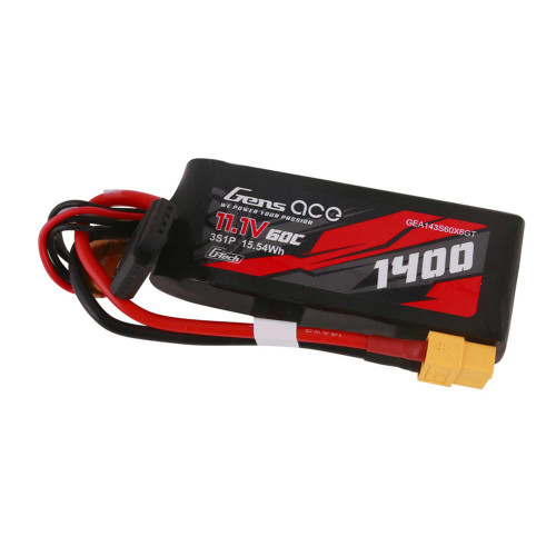 11.1V 1400mAh 3S 60C G-Tech Smart Lipo: XT60