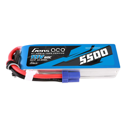 11.1V 5500mAh 3S 60C G-Tech Smart Lipo:EC5 GEA553S60E5GT