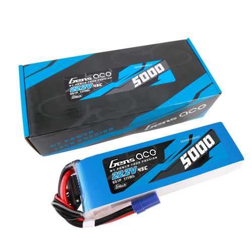 22.2V 5000mAh 6S 45C G-Tech Smart Lipo: EC5
