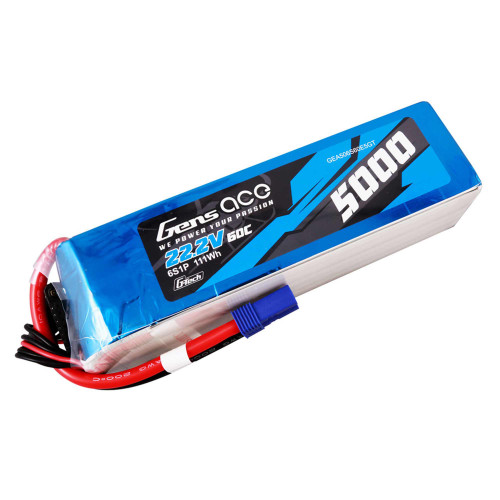 22.2V 5000mAh 6S 60C G-Tech Smart Lipo: EC5