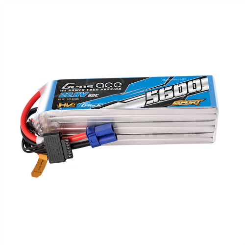 Gens ace Sport G-Tech HV 5600mAh 6S1P 80C 22.8V Lipo HV Battery Pack with EC5 Plug GEA6S5680SE5GT