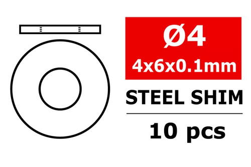 Corally Steel Metric Shim - 4x6x0.1mm - 10pcs COR3301-04-06-01
