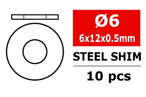 Corally Steel Metric Shim - 6x12x0.5mm - 10pcs COR3301-060-12-05