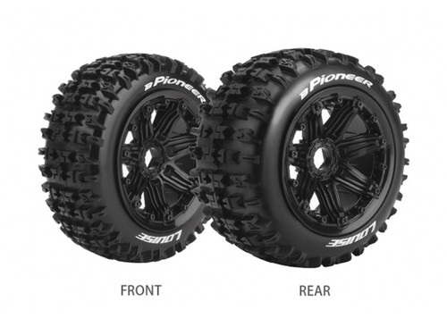 Louise R/C - B-Pioneer 1/5 Off Road Buggy Tires, 24mm Hex, Mounted on Bl