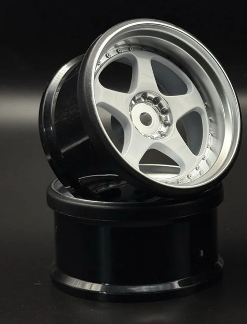 Scale Reflex - NIZ 5-Star Multipiece Style 1-10 White Rims, 6mm Offset