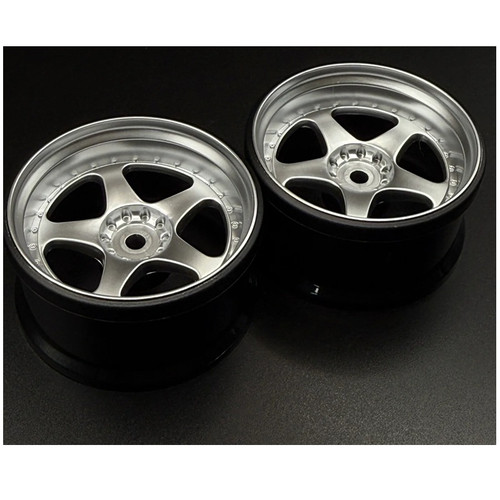 Scale Reflex - NIZ 5-Star Multipiece Style 1-10 Silver Rims, 6mm Offset