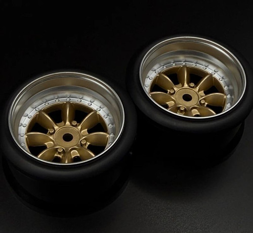 Scale Reflex - Pana 8-Spoke Style 1/10 Gold Rims, 6mm Offset