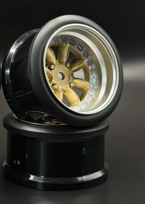 Scale Reflex - Pana 8-Spoke Style 1/10 Gold Rims, 8mm Offset