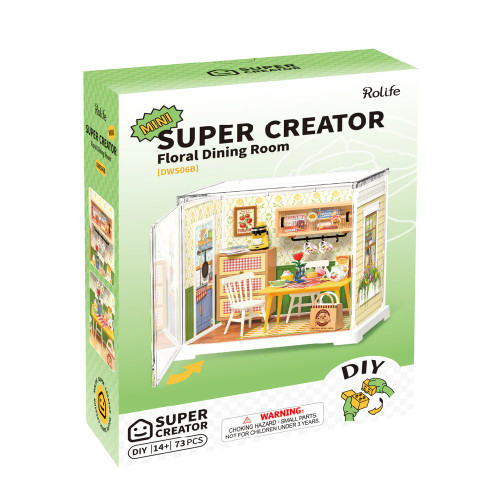 Robotime - Floral Dinig Room, DIY Miniature House