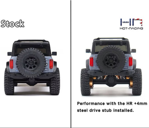 Hot Racing - +4mm Steel Drive Stub, SCX30