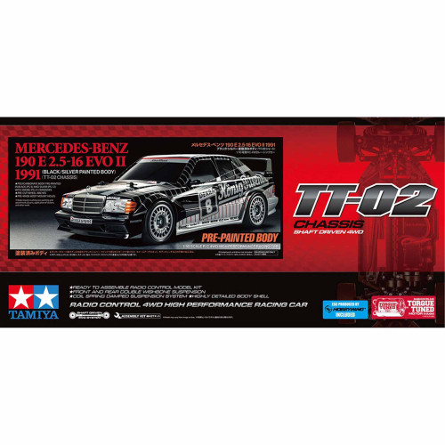 1/10 1991 Mercedes-Benz 190 E 2.5-16 EVO II TT-02 4WD On-Road High Performance Racing Car Kit, LIMITED EDITION