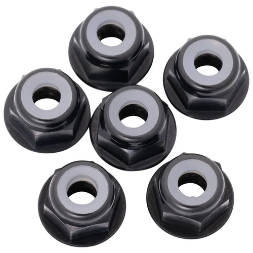 1UP Racing 7075 Aluminum Flanged Locknuts M3, Black, 6pcs 1UP870003