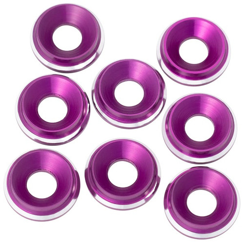 7075 LowPro Countersunk Washers, M3, Purple Shine, 8pc 7075 LowPro Countersunk Washers, M3, Purple Shine, 8pc