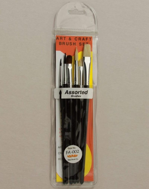 Atlas Brushes China Bristle Camel Hair Brush in 6 Assorted Sizes ABSFA-002