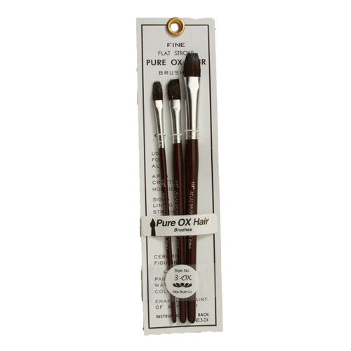 Atlas Brushes 3-Ox Hair Brush Set, 1/4", 3/8", 1/2" ABS3-OX