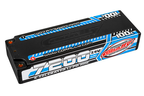 Corally 7200mAh 7.4v 2S 100C X-Celerated Hardcase Lipo COR49720