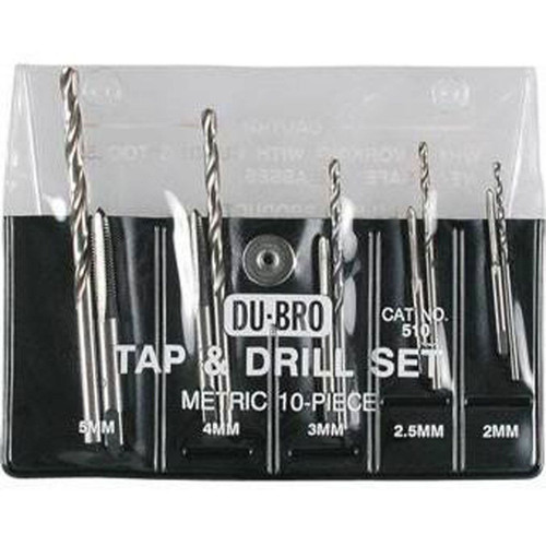 Dubro 10pc Metric Tap & Drill Set DUB510