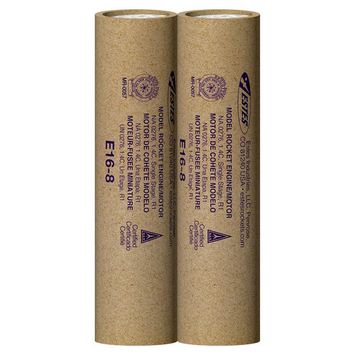E16-8 29mm Model Rocket Engines, (2pk)