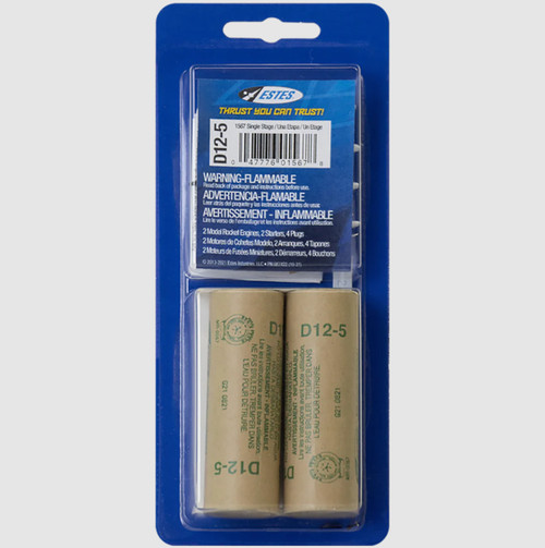 Estes Rockets D12-5 Model Rocket Engines (2pk) EST10028