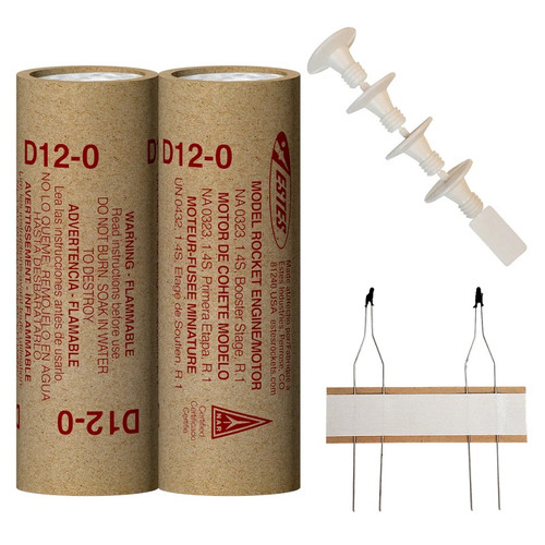 D12-0 Model Rocket Engines, (2pk)