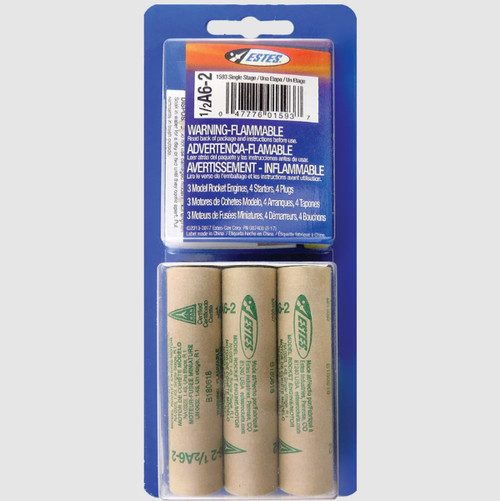 Estes Rockets 1/2A6-2 Model Rocket Engines, (3pk) EST10016