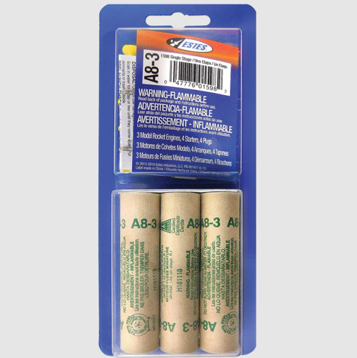 Estes Rockets A8-3 Model Rocket Engines (3pk) EST10017