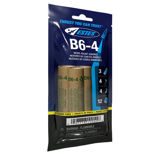 Estes Rockets B6-4 Model Rocket Engine FP (Flight Pack) EST10055