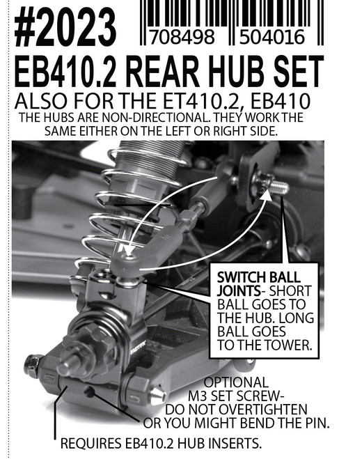 EB410.2 HD Rear Hub Set, 7075 EB410.2 HD Rear Hub Set, 7075