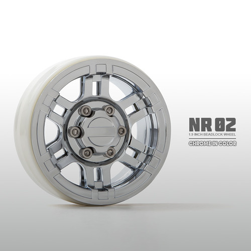 Gmade NR02 1.9" Beadlock Wheels, Chrome (2) GMA70265