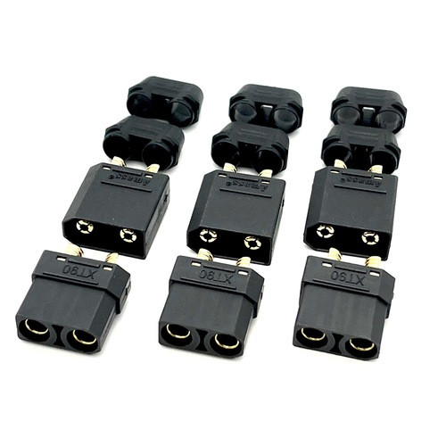 Maclan XT90 Connectors, Black, w/ 3 Female + 3 Male Plugs Maclan XT90 Connectors, Black, w/ 3 Female + 3 Male Plugs