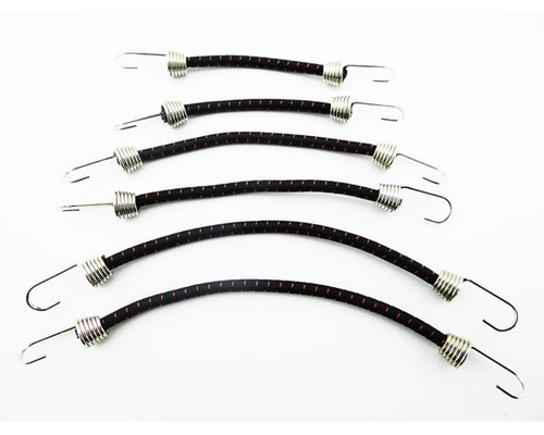Hot Racing 1/10 Scale Bungee Cord Set, Black and Red, 6pcs HRAACC468C21