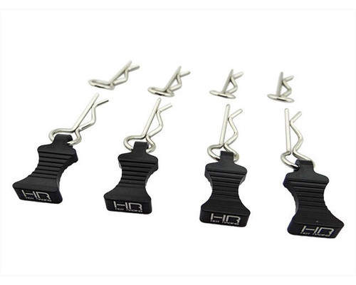 1/10 Black Alum EZ Pulls, 4pcs and Body Clips (8pcs) 1/10 Black Alum EZ Pulls, 4pcs and Body Clips (8pcs)