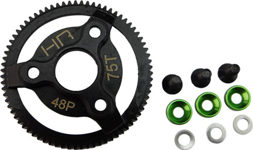 Hot Racing Hardened Steel Spur Gear (75t 48p)(Green) - Traxxas HRASTE875