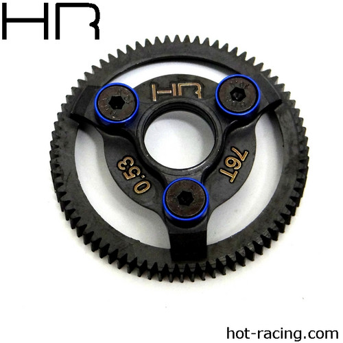 Hot Racing Steel 76T 48P Spur Gear Slash, Blue HRASTE876