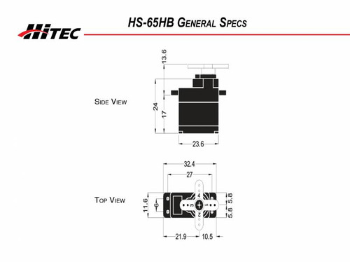 HS-65HB Micro Servo Karbonite Gear, .13sec/26oz @ 6.0v HS-65HB Micro Servo Karbonite Gear, .13sec/26oz @ 6.0v