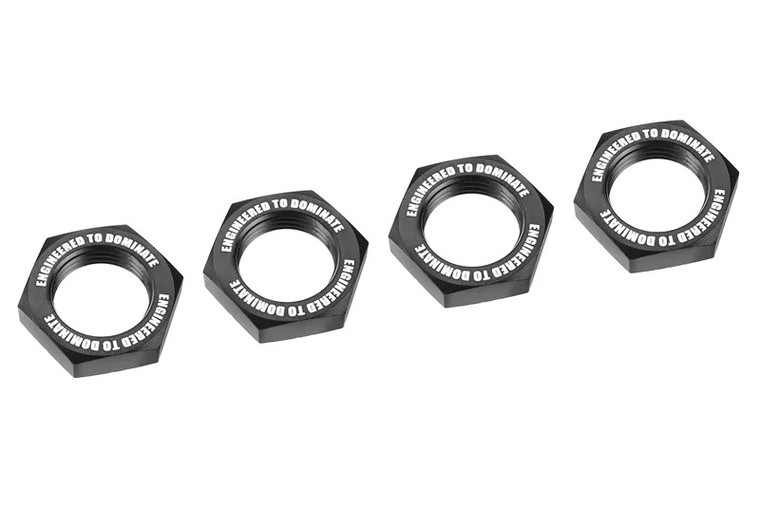 Corally Wheel Nut - Serrated - Aluminum - Black - 4pcs COR00180-1117