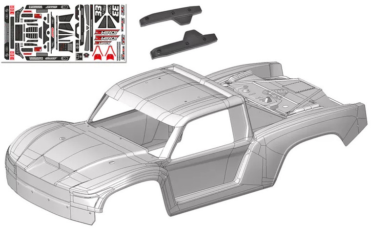 Corally Polycarbonate Body - Shiroi - Clear - Cut - Decals - 1pc COR00180-1252