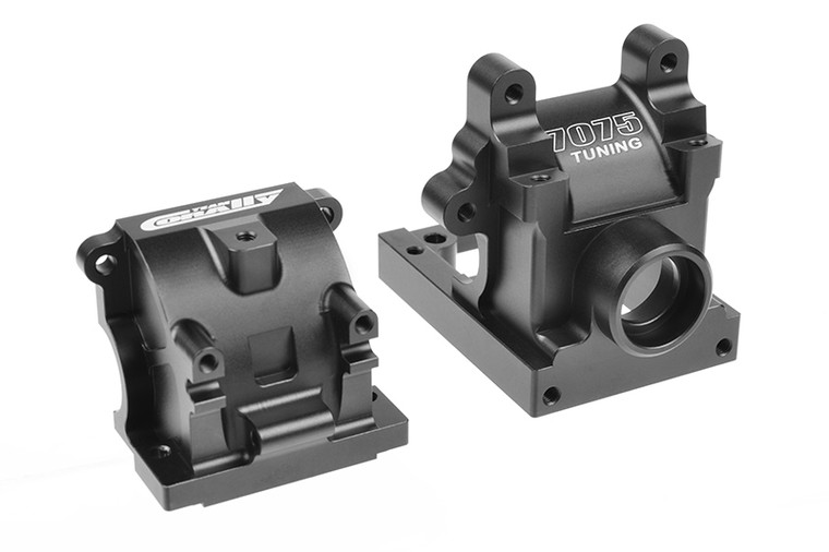 Corally Gearbox Case Set - Swiss Made 7075 T6 - Black - Set COR00180-854