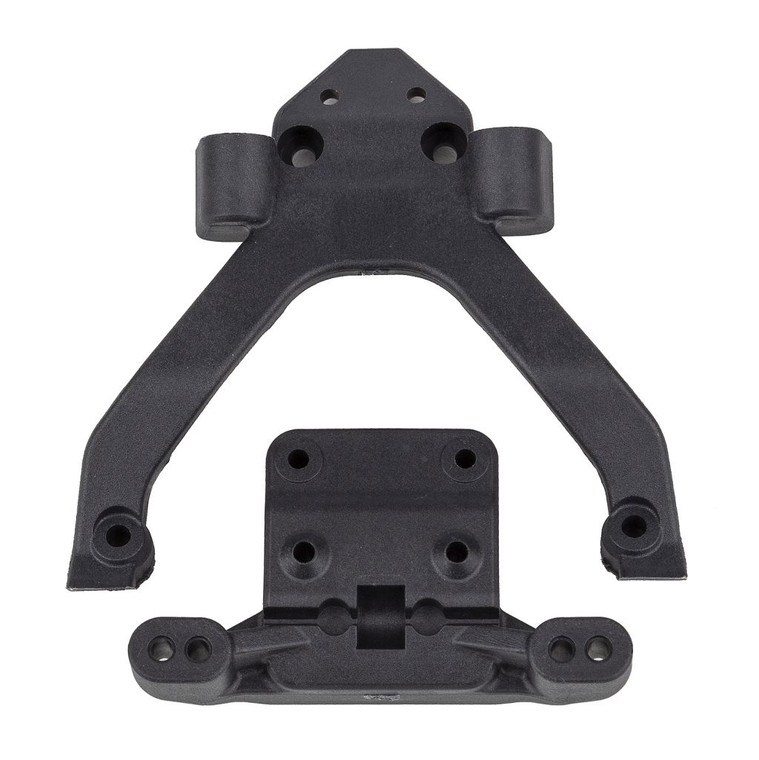 RC10B6.4 FT Front Top Plate and Ballstud Mount, Angled - ASC71183