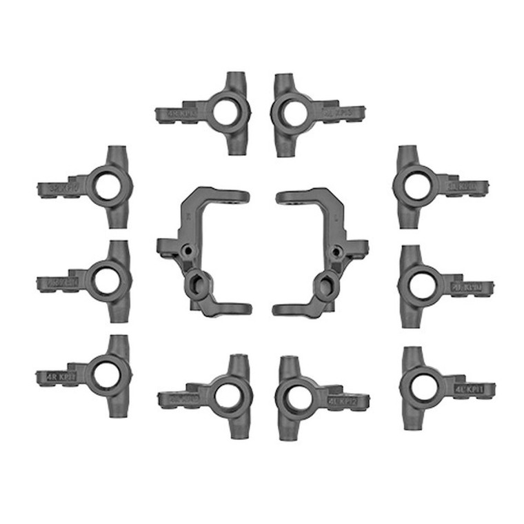 RC10T7 FT V2 Caster and Steering Blocks, Carbon - ASC71214